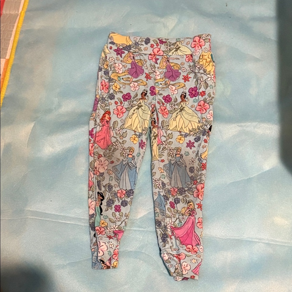 Posh Peanut Disney Princess Kids Leggings with pockets - Blue and Pink color